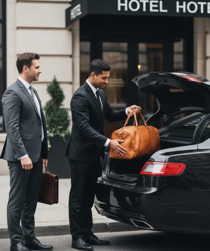 Luxury black sedan