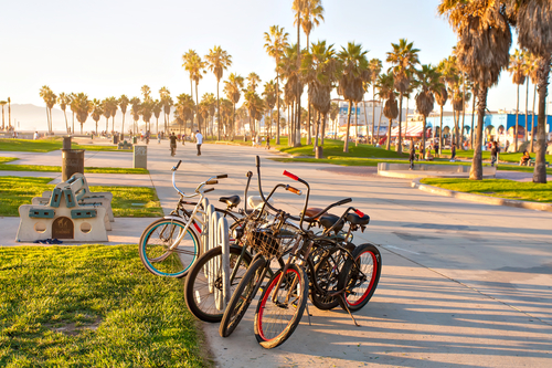Bicycles on Venice Beach, Los Angeles - Car Service San Diego to Los Angeles
