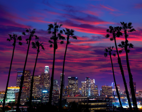 Downtown Los Angeles Sunset Skyline